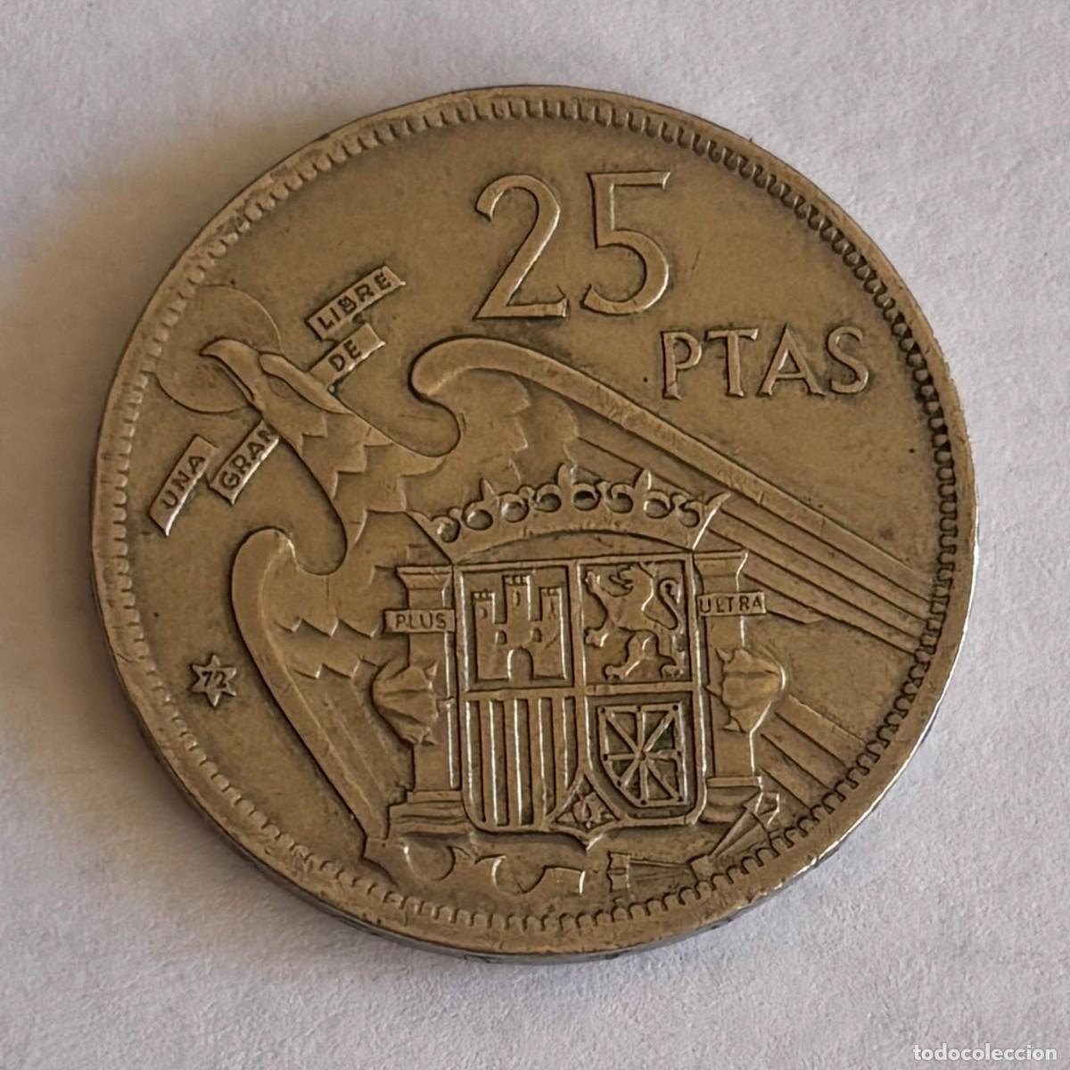 Monete Franco: MONEDA DE 25 PESETAS FRANCO 1957 ESTRELLA 72 FOTO, CON TODAS SUS LEYENDAS