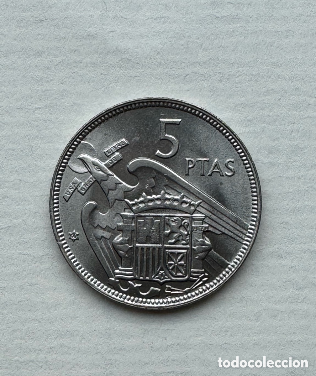 Monedas Franco: 5 pesetas 1957 *60 sin circular - Foto 2