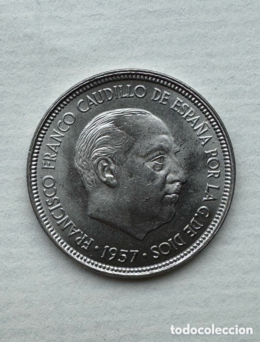 Monedas Franco: 5 pesetas 1957 *60 sin circular