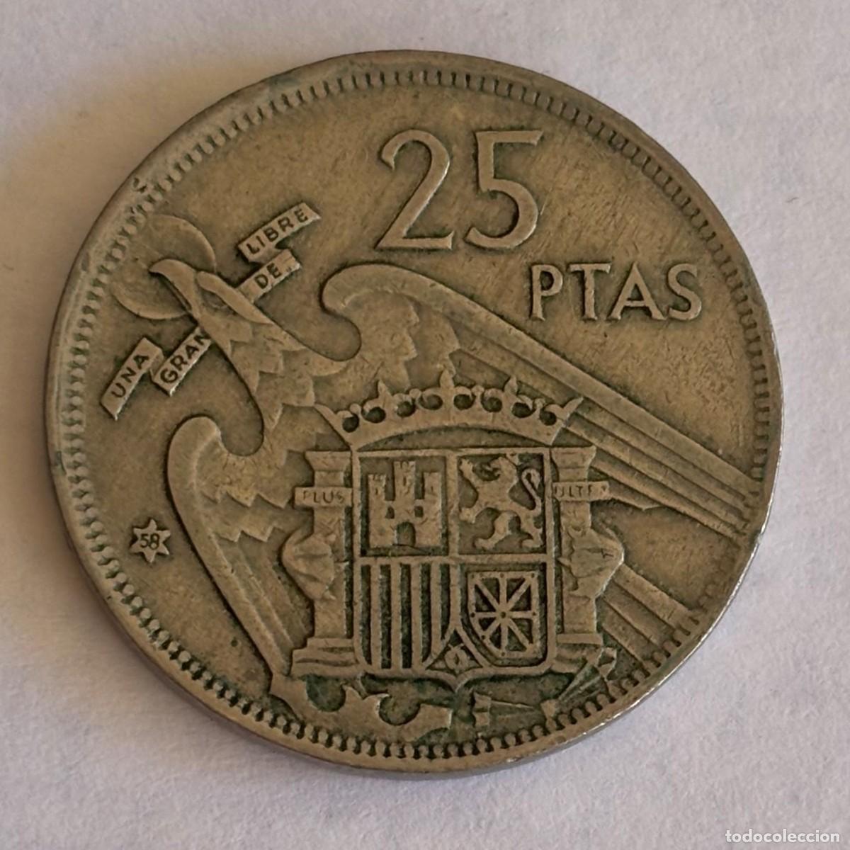 Monedas Franco: MONEDA DE 25 PESETAS FRANCO 1957 ESTRELLA 58 FOTO, CON TODAS SUS LEYENDAS