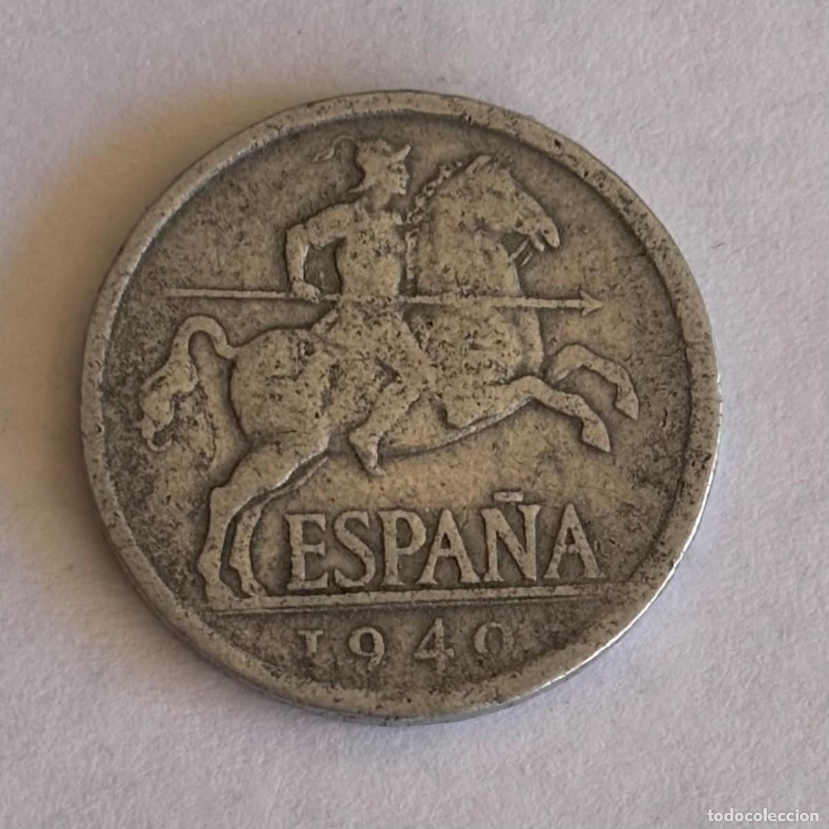 Franco Coins: MONEDA DE 5 C&Eacute;NTIMOS JINETE DE 1940 FOTO