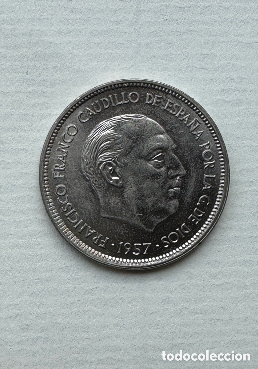 Monedas Franco: 25 pesetas 1957 *69 sc flor de cu&ntilde;o
