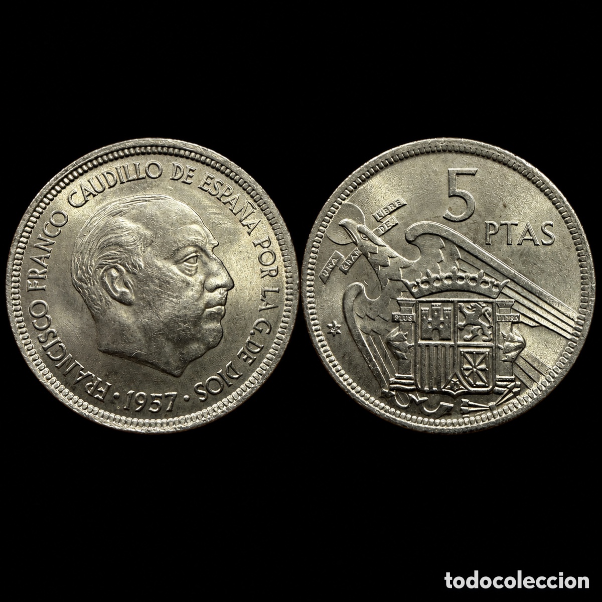Moedas Franco: 5 pesetas. Estado Espa&ntilde;ol. 1957 *69. SC
