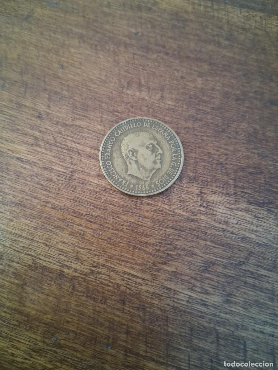 Monedas Franco: Moneda espa&ntilde;ola 1 peseta espa&ntilde;a a&ntilde;o 1966 Francisco Franco caudillo dictador fascista