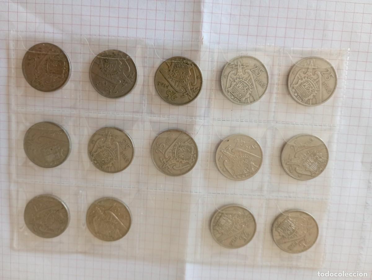 M&uuml;nzen unter Franco: COLECCION COMPLETA CIRCULANTE 14 MONEDAS 25 PTAS.1957