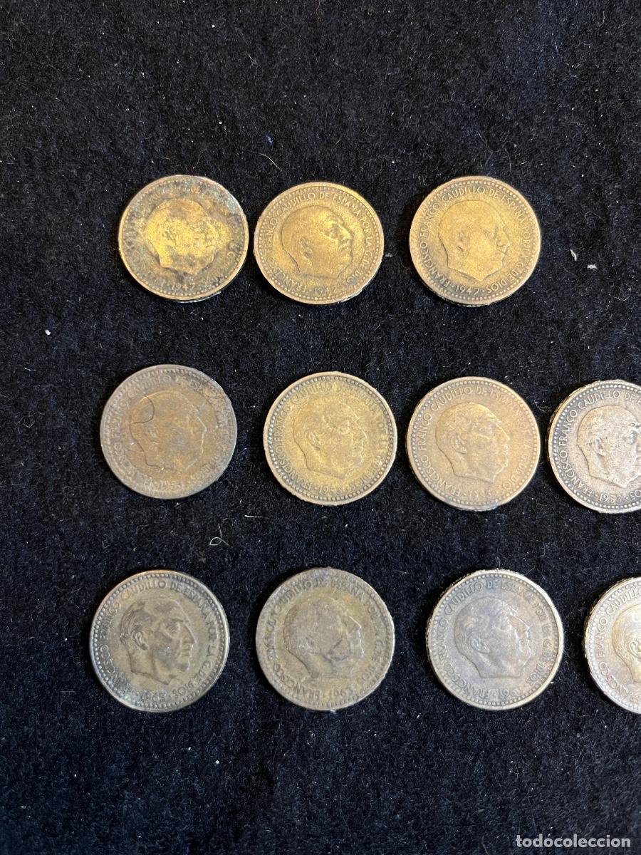 Franco Coins: Lote de 16 Monedas Espa&ntilde;olas de 1 Peseta Francisco Franco 1947, 1953 y 1963 &ndash; Estado Espa&ntilde;ol