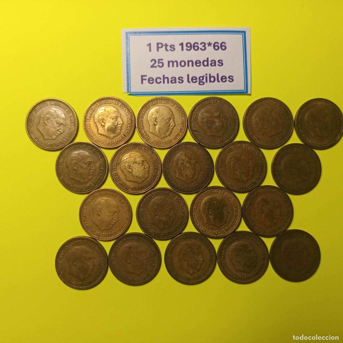 Monedas Franco: Lote monedas 1 pts 1963*66