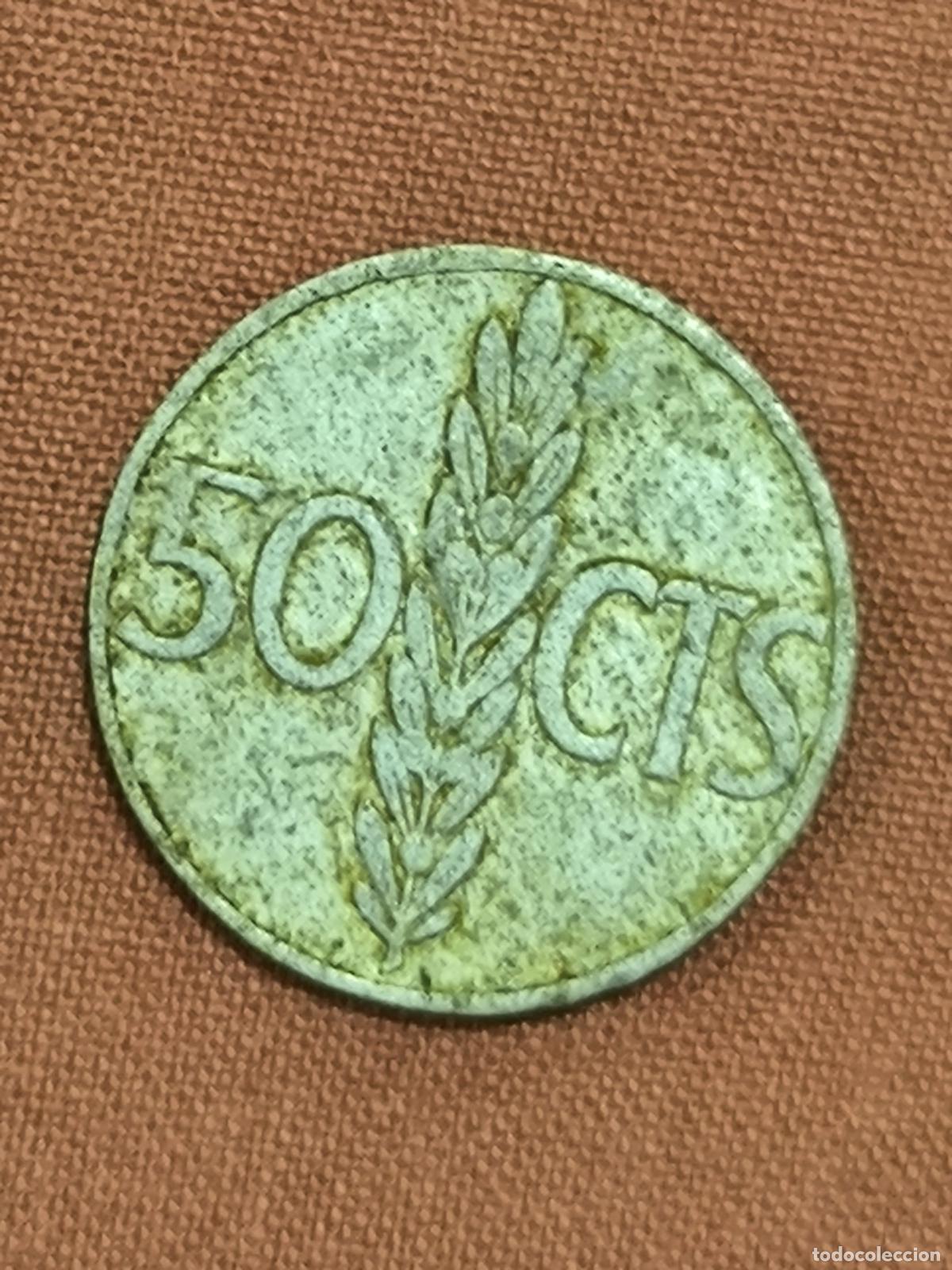 Monete Franco: Moneda de Espa&ntilde;a 50 C&eacute;ntimos Franco Anverso y Reverso Coleccionismo Numism&aacute;tica