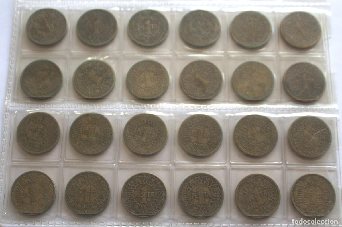 Monete Franco: LOTE DE 24 MONEDAS DE 1 PESETA FRANCO 1944 (FOTO)