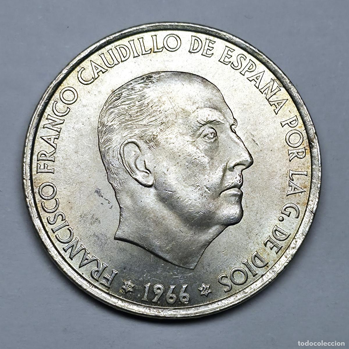 Monedas Franco: MONEDA DE PLATA ESPA&Ntilde;A 100 PESETAS FRANCO 1966 *19-66* SC-