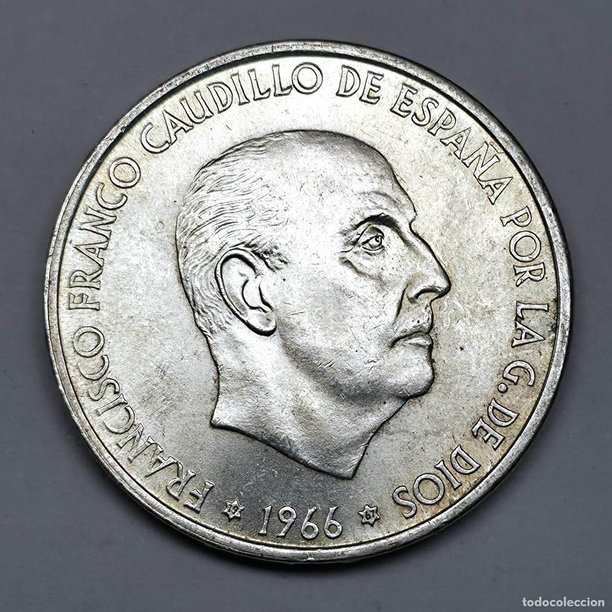Monedas Franco: MONEDA DE PLATA ESPA&Ntilde;A 100 PESETAS FRANCO 1966 *19-67* SC-