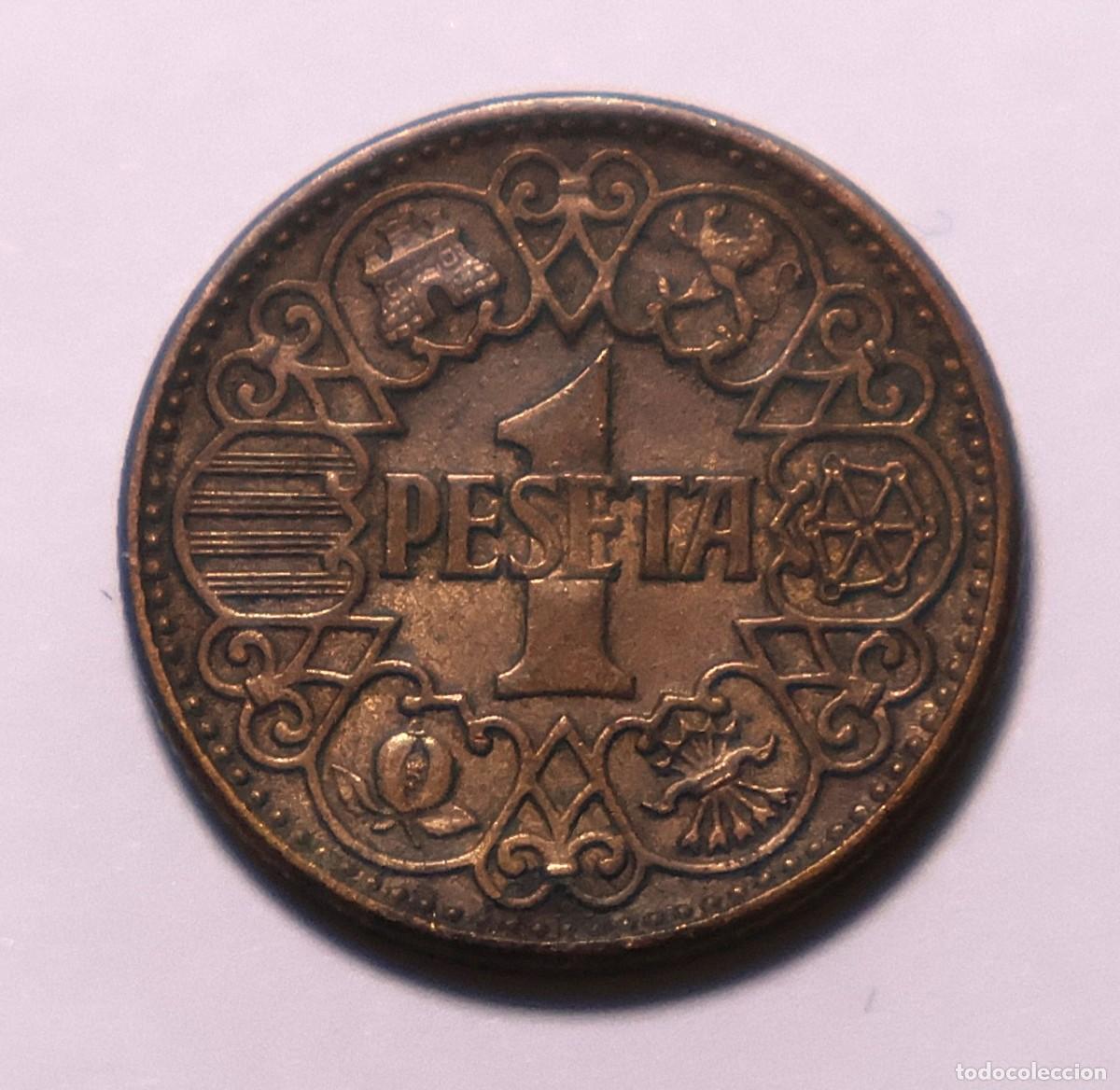 Moedas Franco: MONEDA DE 1 PESETA FRANCO FRANCO 1944 (FOTO)