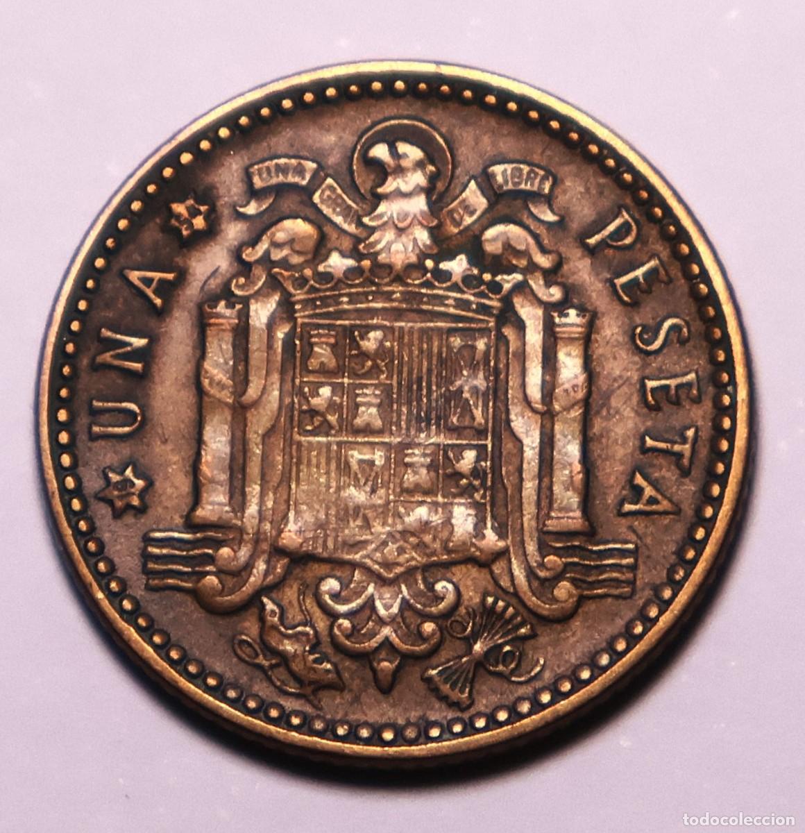 M&uuml;nzen unter Franco: MONEDA DE 1 PESETA FRANCO FRANCO 1947 ESTRELLA 54 (FOTO)