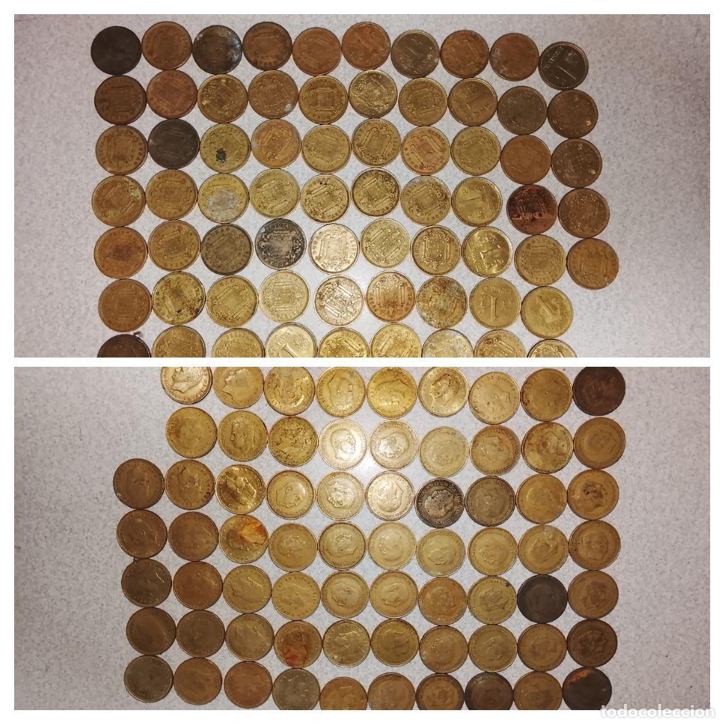 Monedas Franco: Gran Lote de 68 peseta Franco y Rey Juan Carlos metal rubias