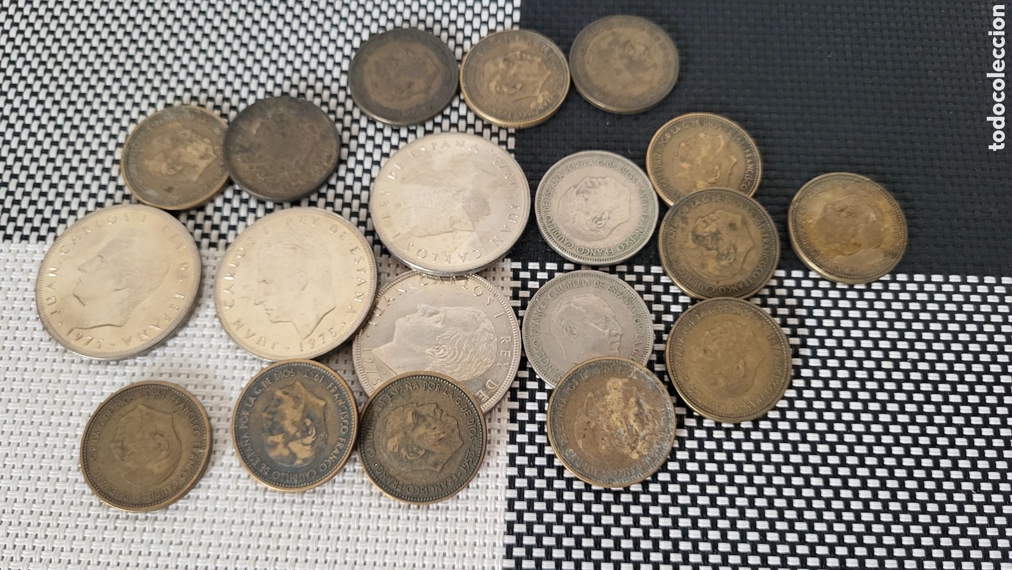 Monedas Franco: Lote pesetas Francisco Franco y Juan Carlos