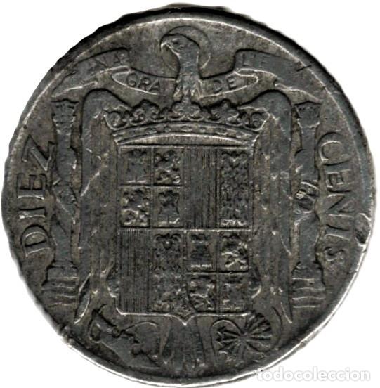Monedas Franco: 10 C&eacute;ntimos 1941 KM#672 - Foto 2