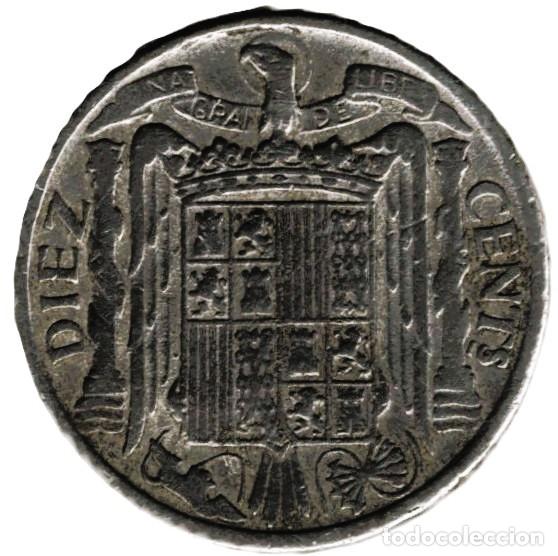 Monedas Franco: 10 C&eacute;ntimos 1945 KM#672 - Foto 2