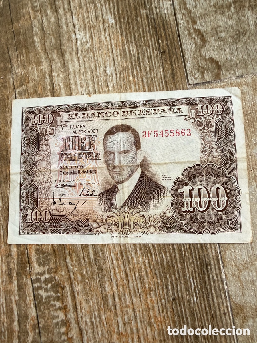 Monedas Franco: 100 pesetas de Julio Romero de Torres de 1953