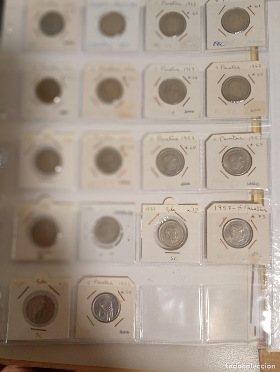M&uuml;nzen unter Franco: COLECCION COMPLETA 18 MONEDAS 5 PTS. 1957 ENCARTONADAS EBC