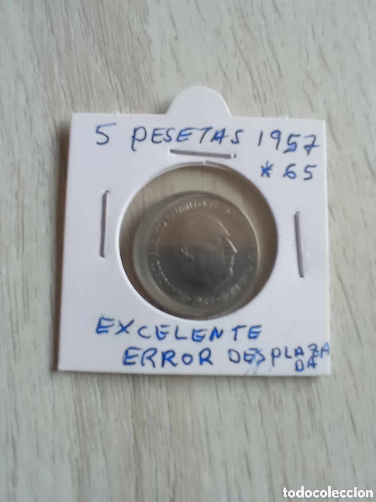 Monedas Franco: Monedas de 5 pesetas ERROR de cospel - Foto 6