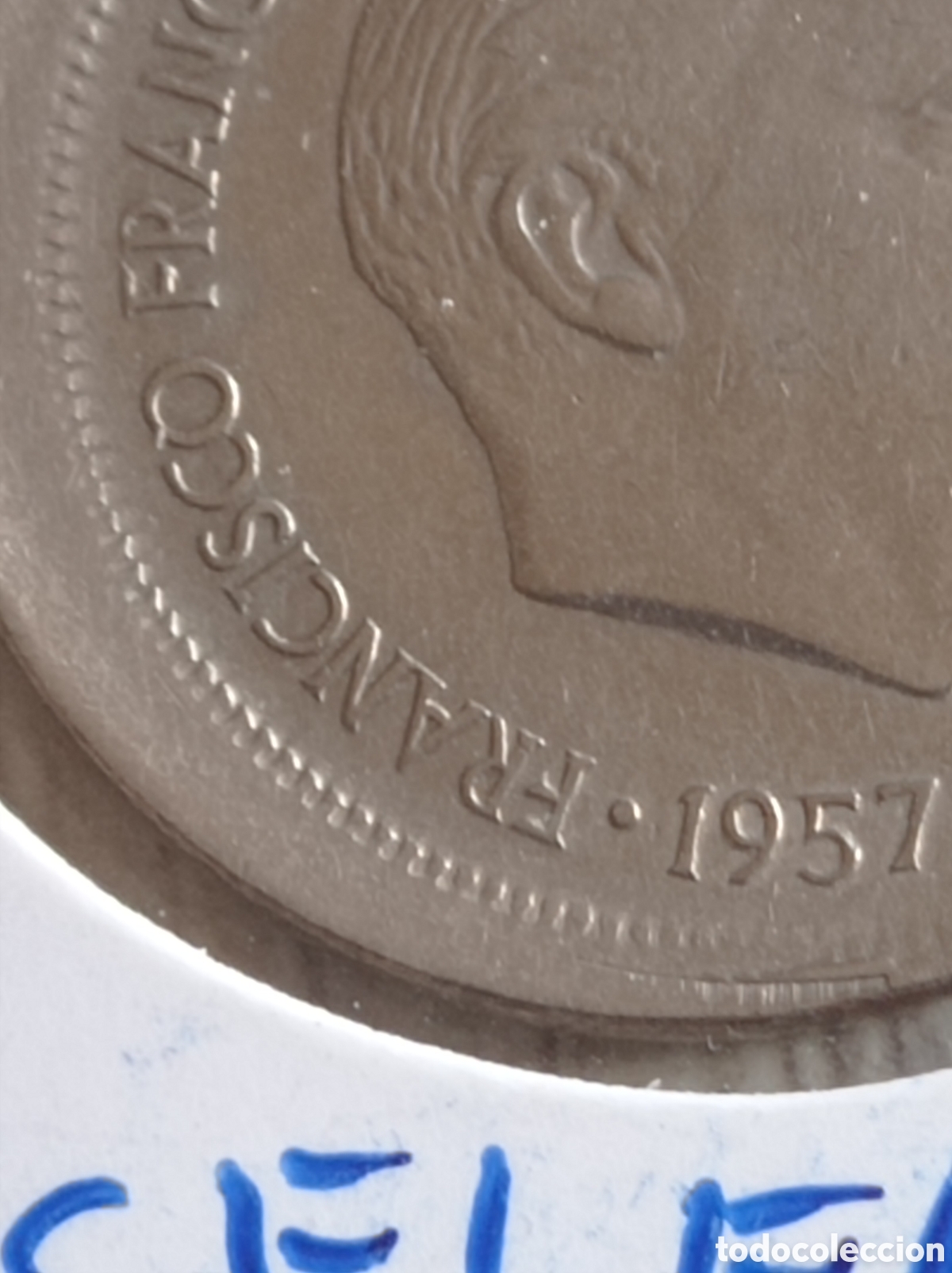 Monedas Franco: Monedas de 5 pesetas ERROR de cospel - Foto 7