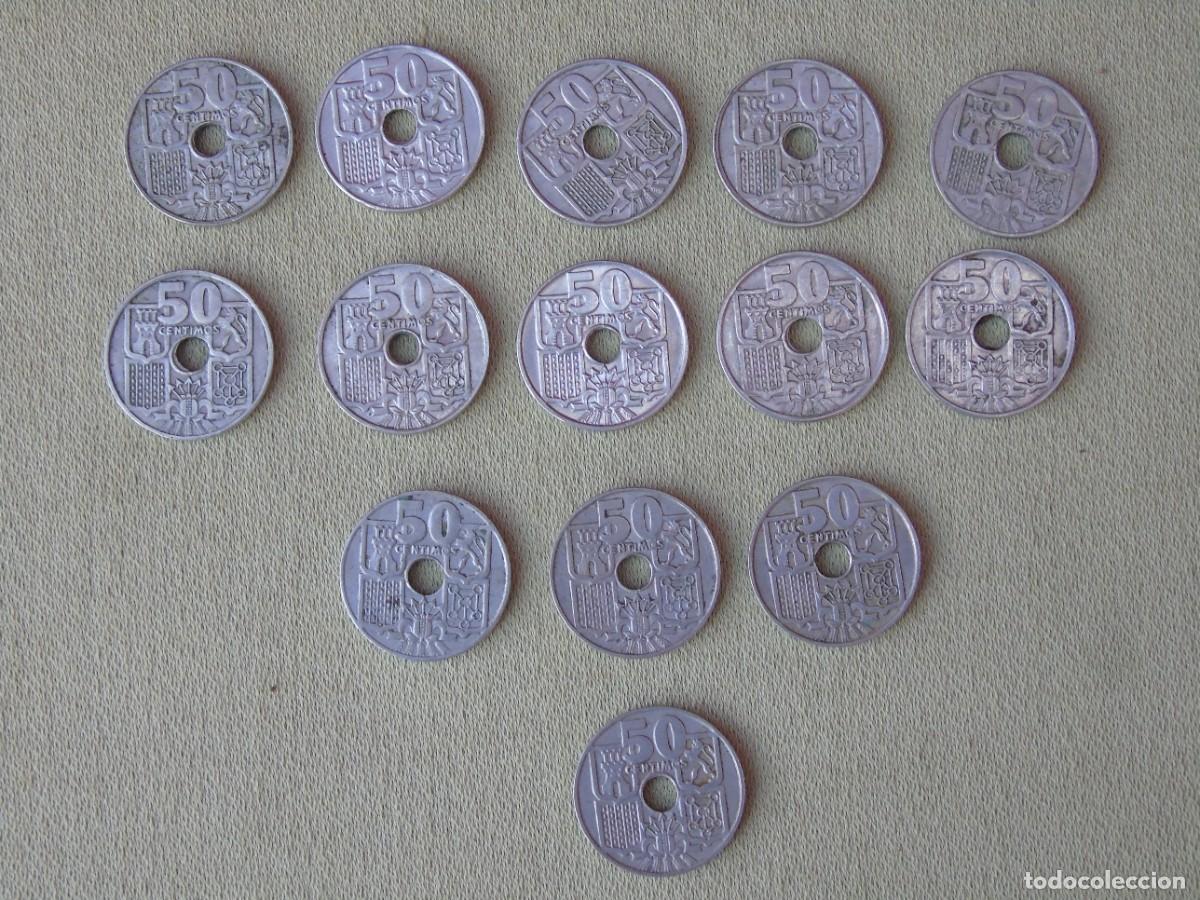 Monedas Franco: 14 MONEDAS DE 50 CTMS FRANCO 1963. * SIN IDENTIFICAR.
