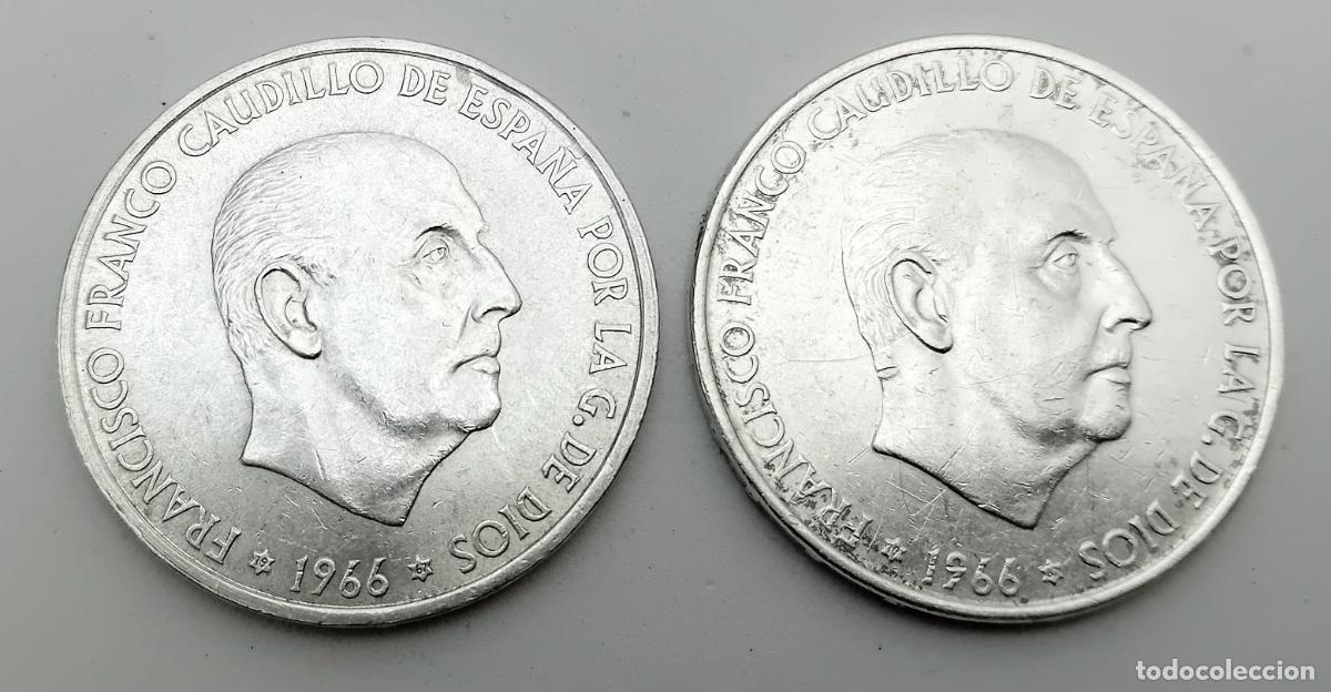 Monedas Franco: 2 MONEDAS PLATA FRANCO 100 PESETAS 1966. ESTRELLA 67. VER FOTOS Y DESCRIPCION