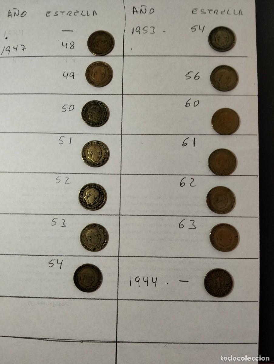 Monedas Franco: Monedas de una peseta , estrellas del 48 al 63