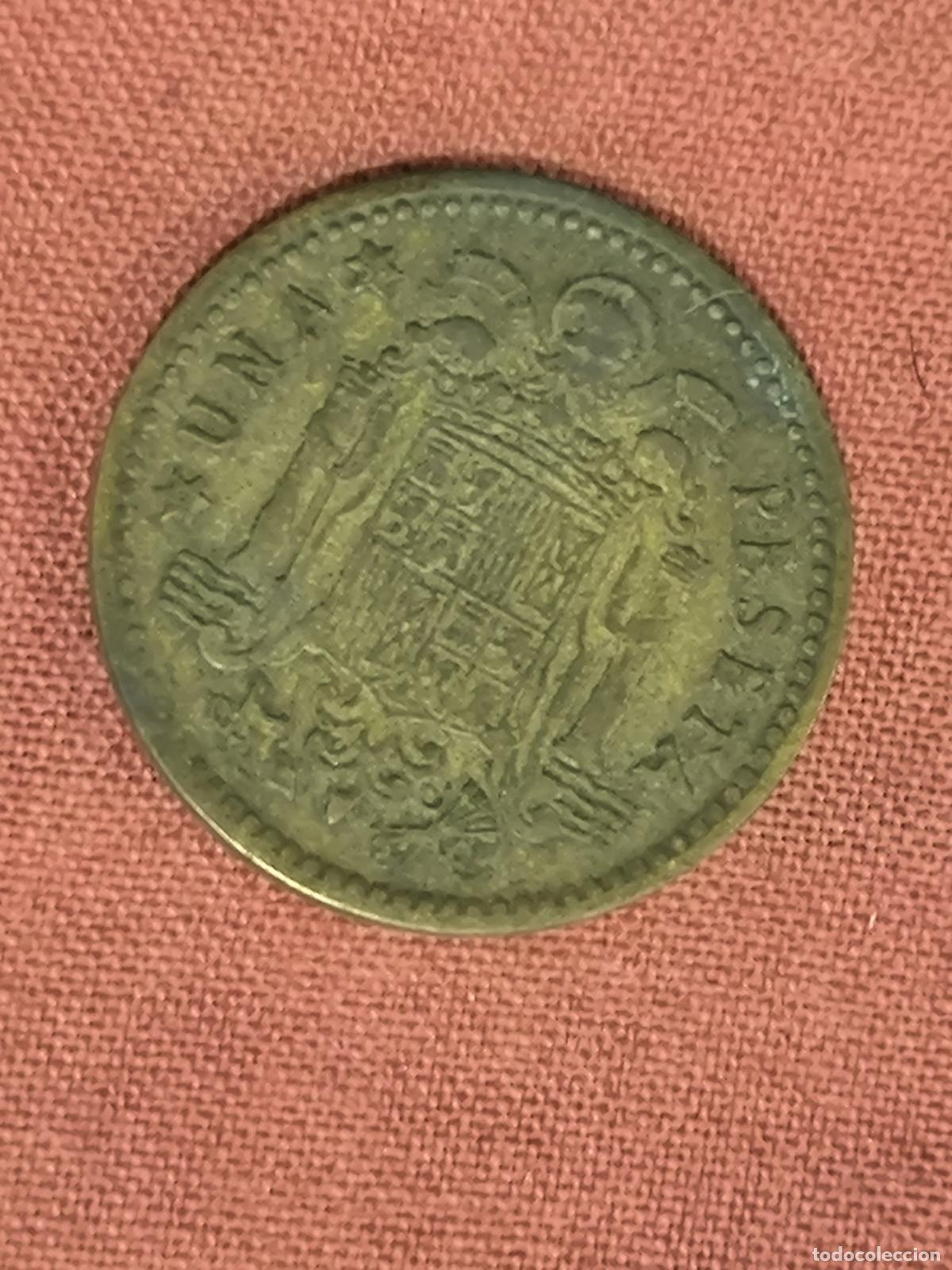 Monedas Franco: Moneda Espa&ntilde;a 1 Peseta Estado Espa&ntilde;ol Anverso y Reverso Coleccionismo Numism&aacute;tica