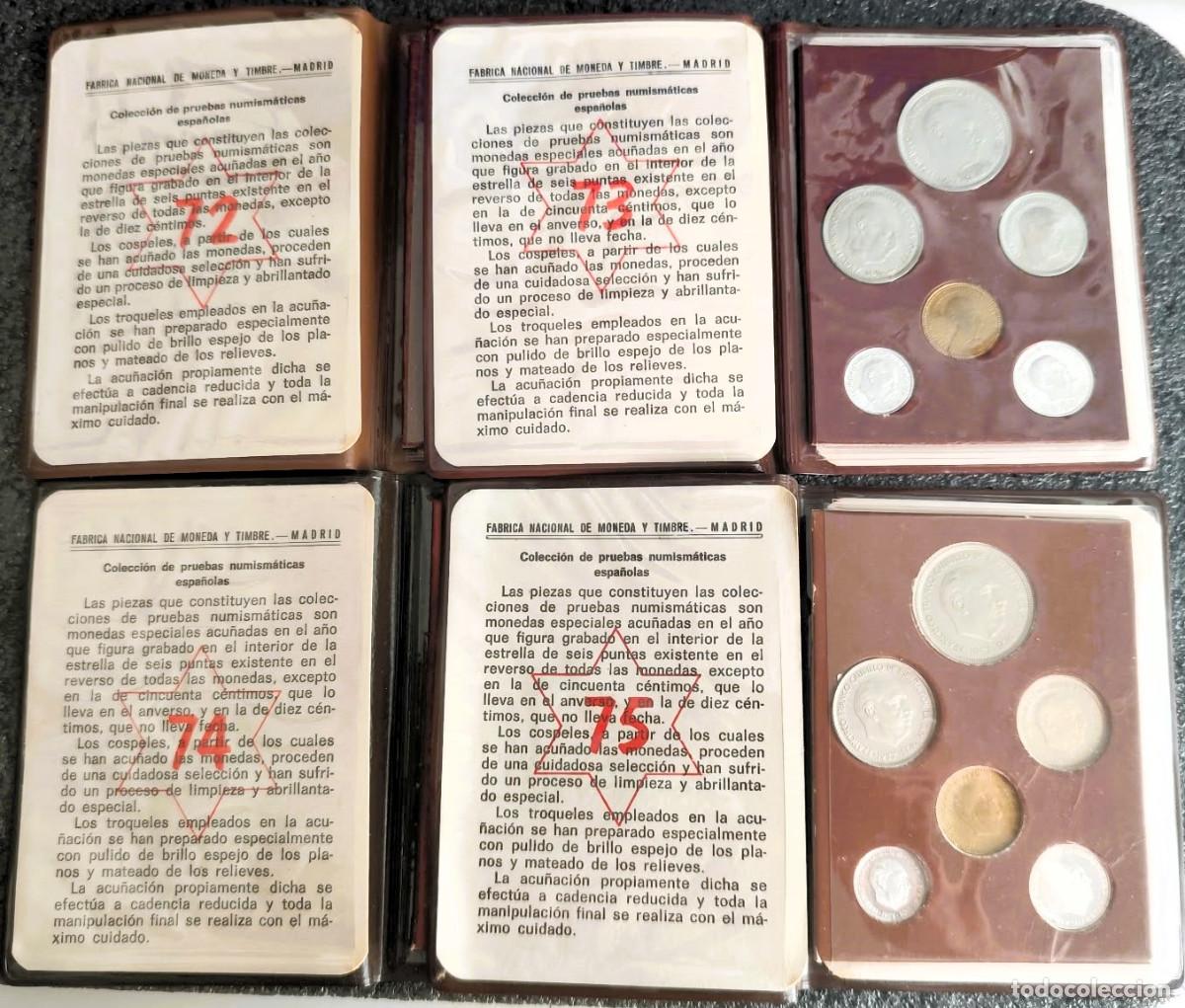 Monedas Franco: ESPA&Ntilde;A juego Carteras Oficiales 1972 , 1973, 1974 y 1975 PROOF- Francisco Franco