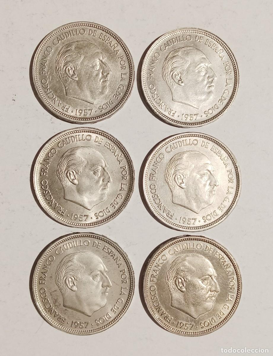 Monedas Franco: &rdquo;PRUEBAS&rdquo; 6 Monedas 50 Pesetas 1957 Franco