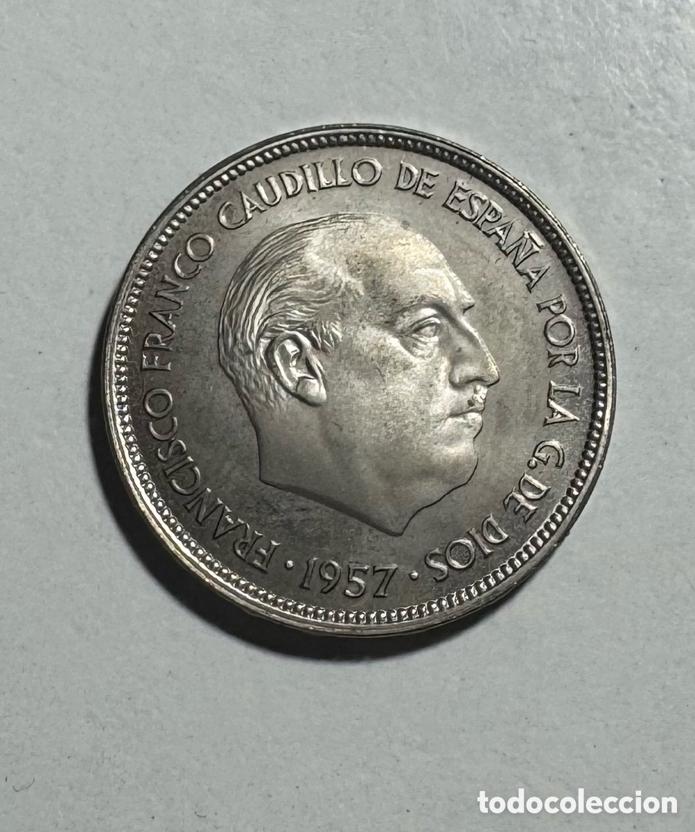 Monedas Franco: 25 pesetas 1957 *74 proof