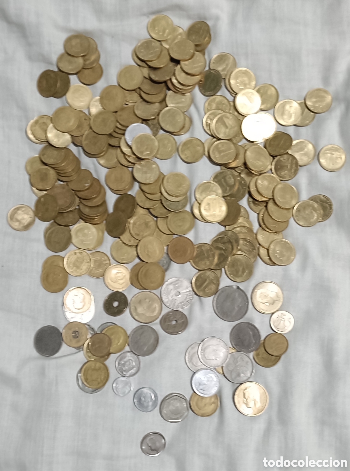 Monedas Franco: JB. Lote Monedas Pesetas Antiguas Franco y Juan Carlos I - 880 grs.