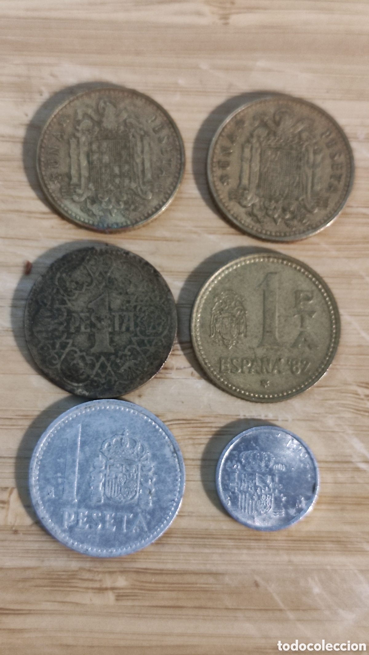 Monedas Franco: Pesetas,seis diferentes - Foto 1