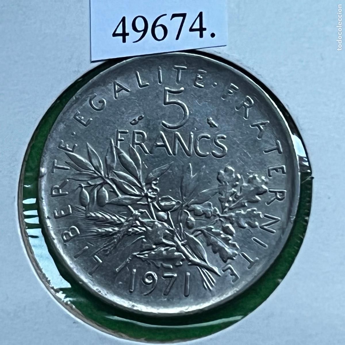 Monedas Franco: Francia 5 francos 1971 - Foto 2