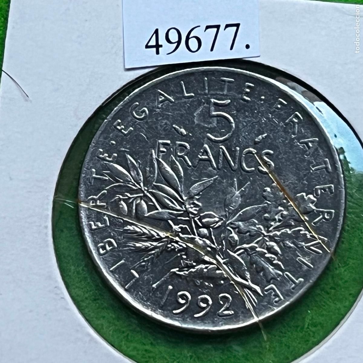 Monedas Franco: Francia 5 francos 1992 - Foto 2