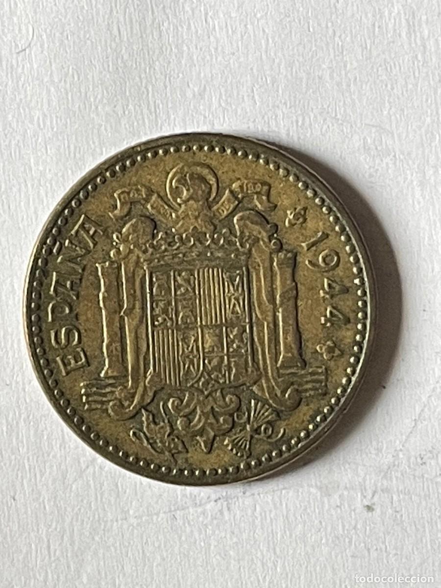 Monedas Franco: 2 MONEDAS DE 1 PESETA 1944 - Foto 2