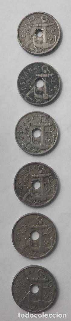 Monedas Franco: Espa&ntilde;a 1949 &ndash; 50 c&eacute;ntimos &ndash; Lote de 6 estrellas diferentes: *51 *52 *53 *54 *56 *62