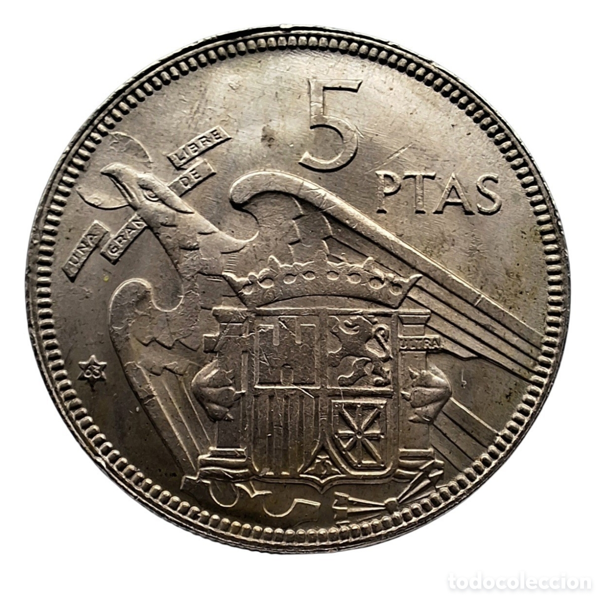 Monedas Franco: 5 pesetas 1957 estrella 63 SC