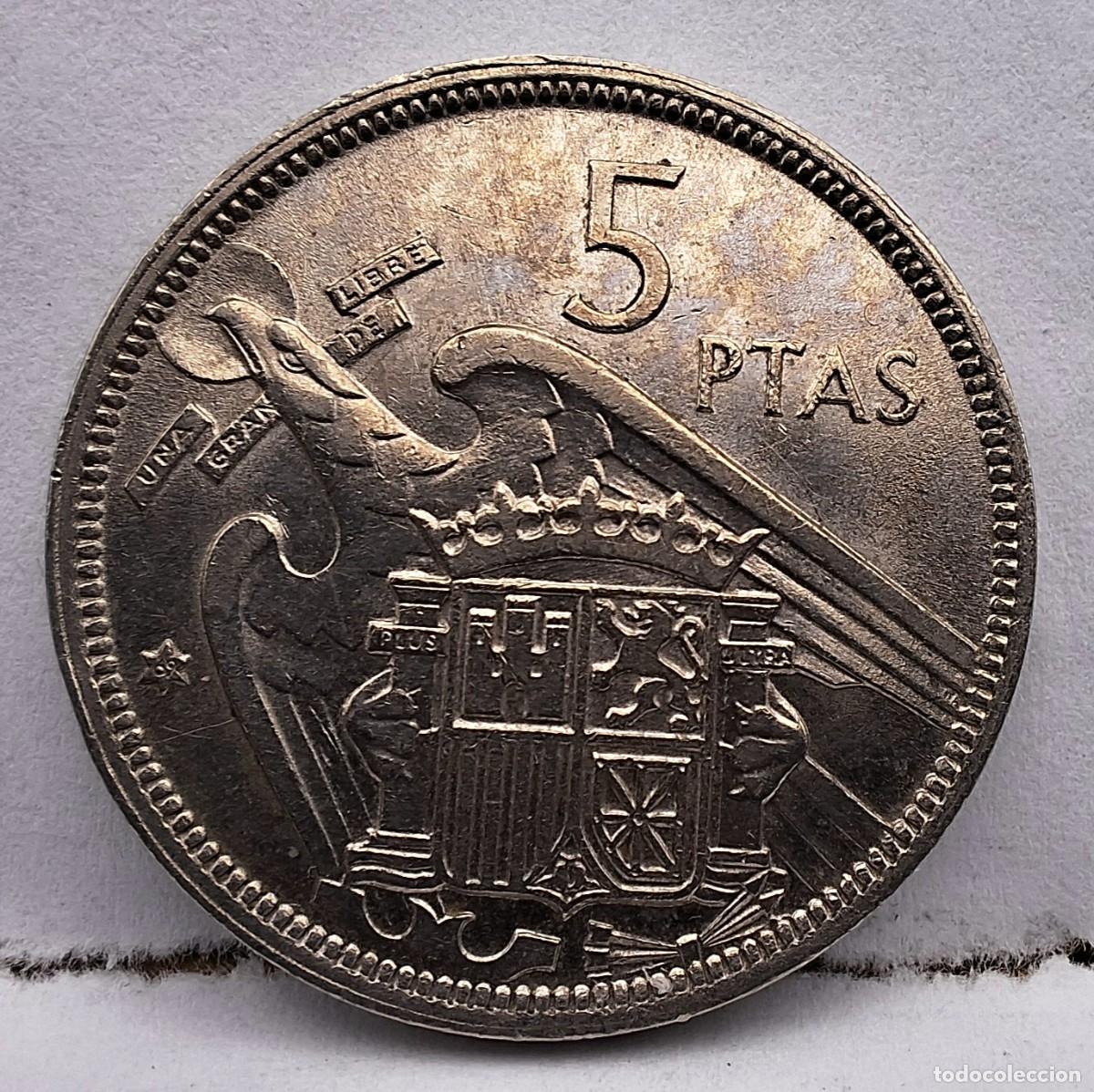 Monedas Franco: 5 pesetas 1957 estrella 69 EBC/SC
