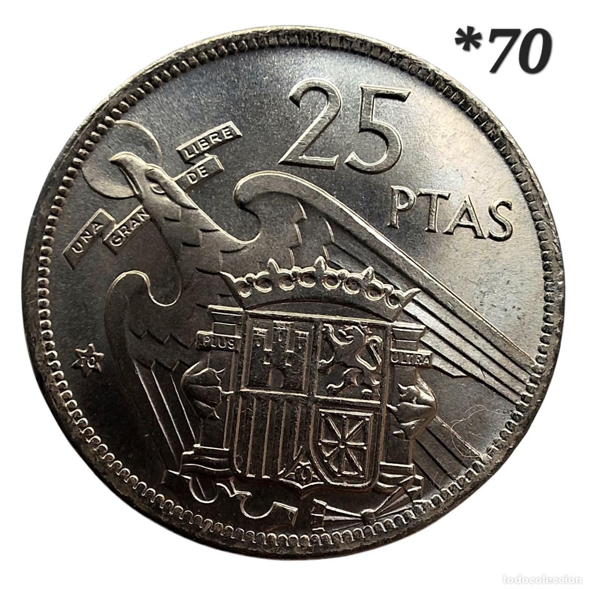 Monedas Franco: 25 pesetas 1957 estrella 70 SC