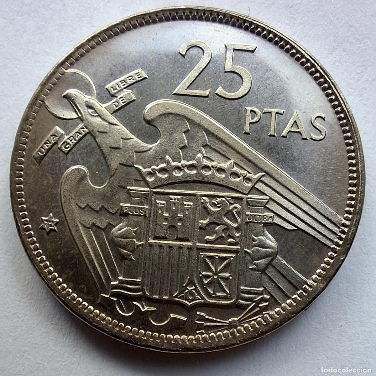 Monedas Franco: 25 pesetas 1957 estrella 72 SC