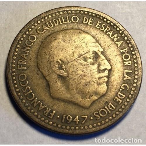 Monedas Franco: 1 peseta de Franco a&ntilde;o 1947 *49