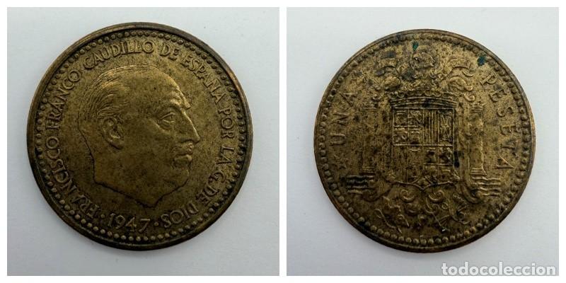 Monedas Franco: MONEDA. ESTADO ESPA&Ntilde;OL. FRANCO. 1 PESETA. 1947. ESTRELLA *48*. VER FOTOS.