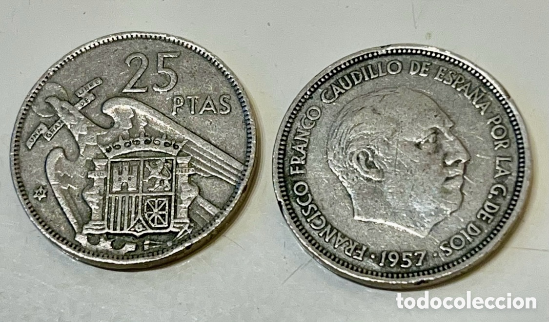 Monedas Franco: Moneda. Espa&ntilde;a. Estado Espa&ntilde;ol. 25 Pesetas. 1957*61.