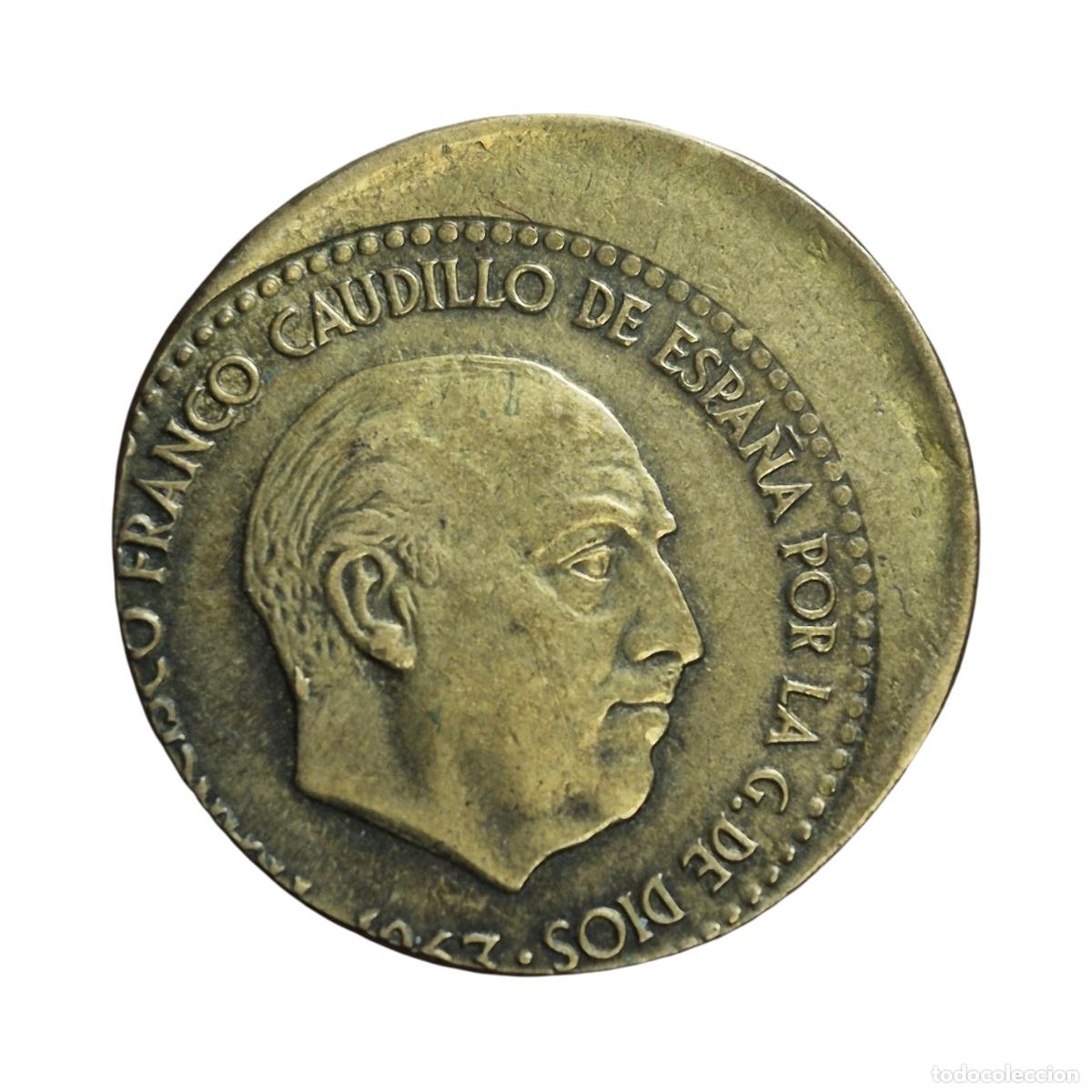 Monedas Franco: NT/ 1 PESETA 1963 MUY DESPLAZADA (E1569)