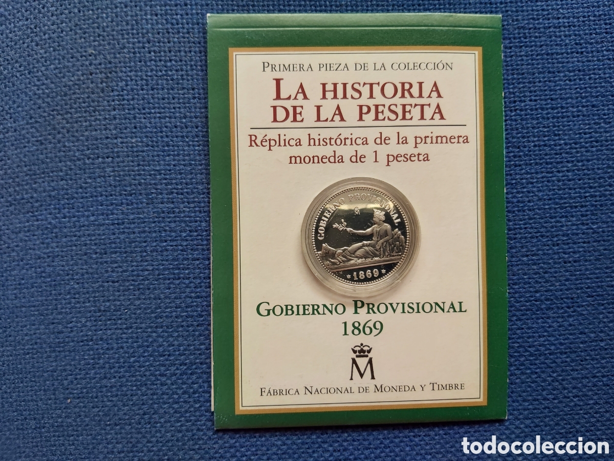 Monedas Franco: REPLICA PRIMERA PESETA EN PLATA - Foto 1
