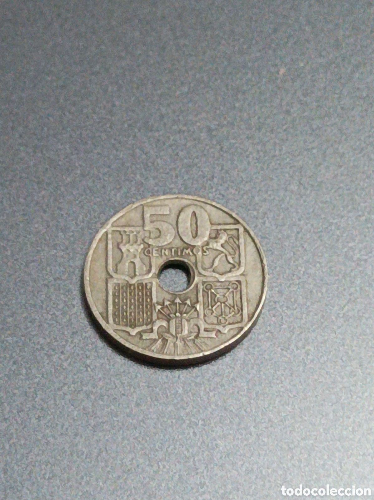 Monedas Franco: 50 c&eacute;ntimos de Espa&ntilde;a de 1949 *1962 - Foto 2