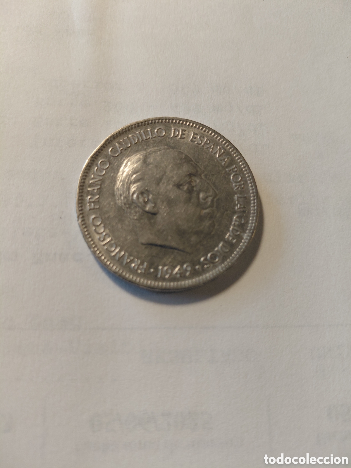 Monedas Franco: Moneda 5 ptas Franco 1949 - Foto 2