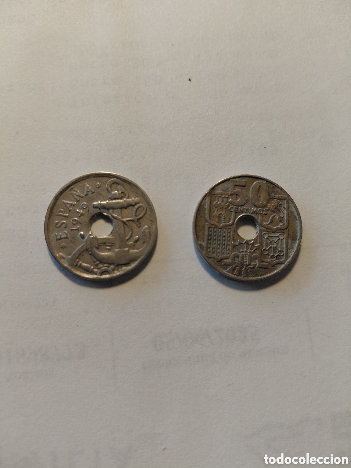 Monedas Franco: Monedas (2) de 50 cts Espa&ntilde;a 1949